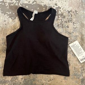 Ebb to street RB black Crop Tank Lululemon never worn NWT